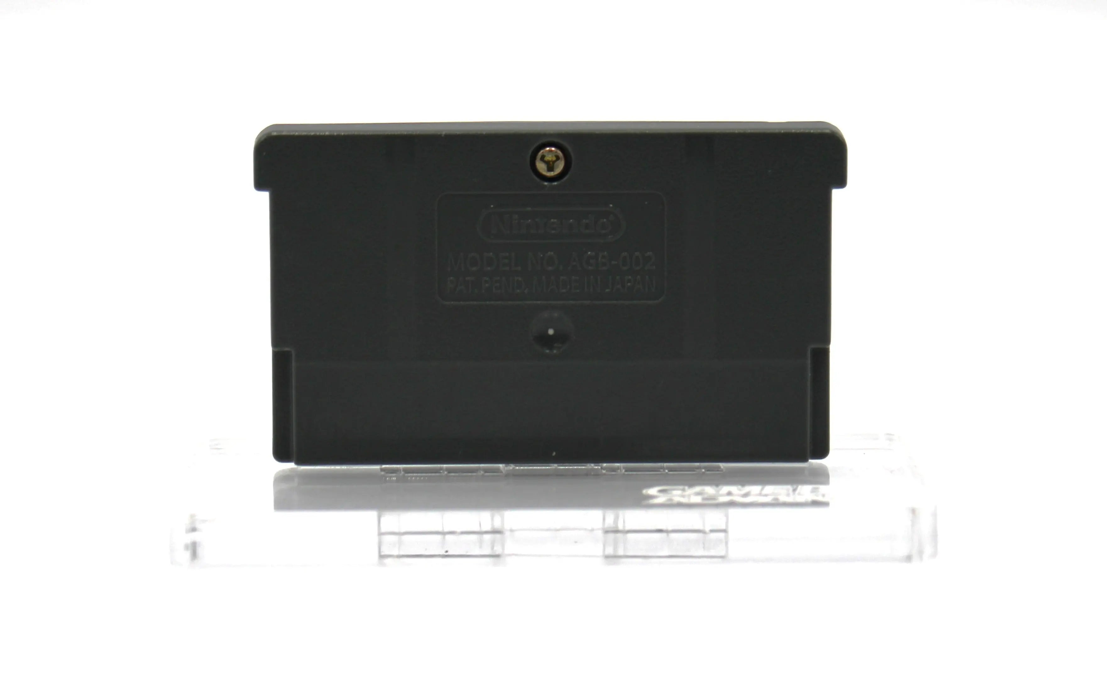 Back view of Harry Potter and the Prisoner of Azkaban for Nintendo Game Boy Advance GBA – Authentic Game Cartridge (2004) NTSC-U, showing molded Nintendo branding, model number AGB-002, and screw position.
